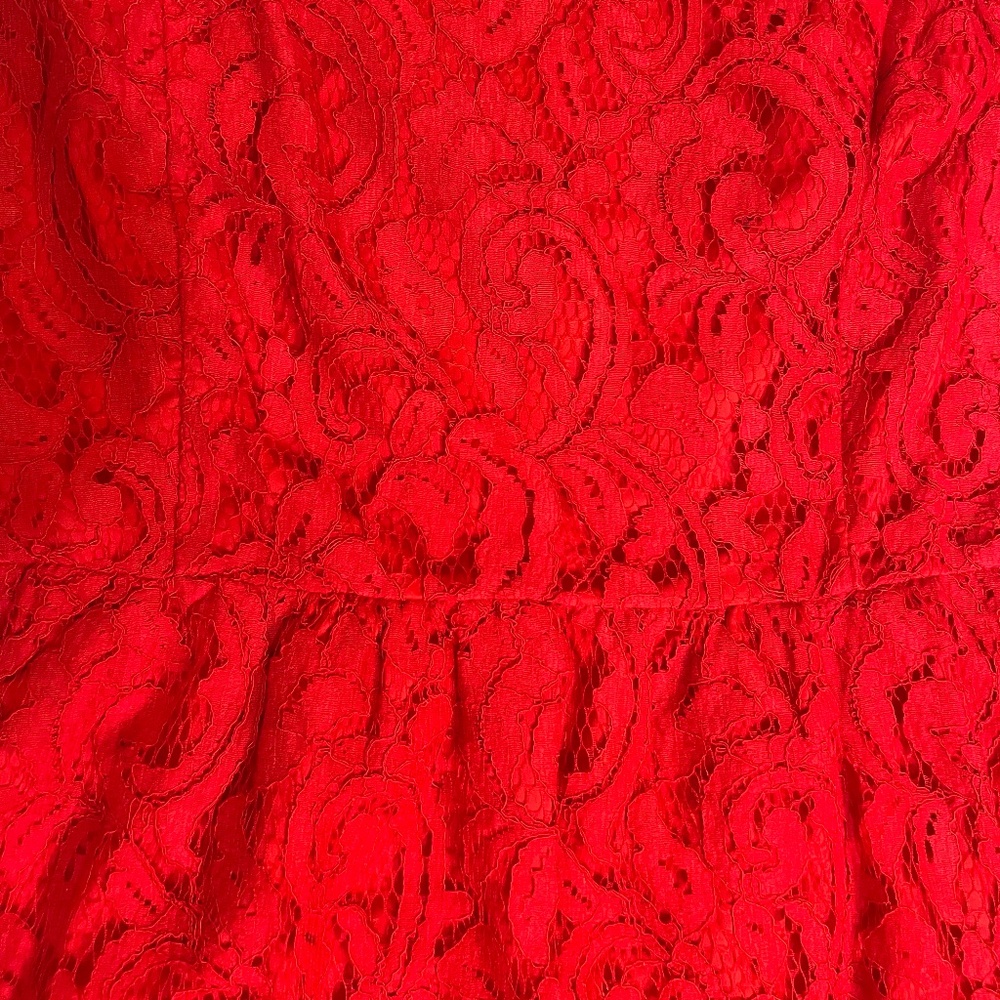 NWT Kensie Paisley Lace Sleeveless Backed Zipper Dress in Rouge Red Size XL - Picture 15 of 16